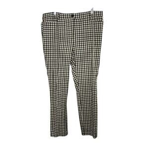 LOFT Brown & Black Check Curvy SKinny Pants Women's 16T 16 Tall